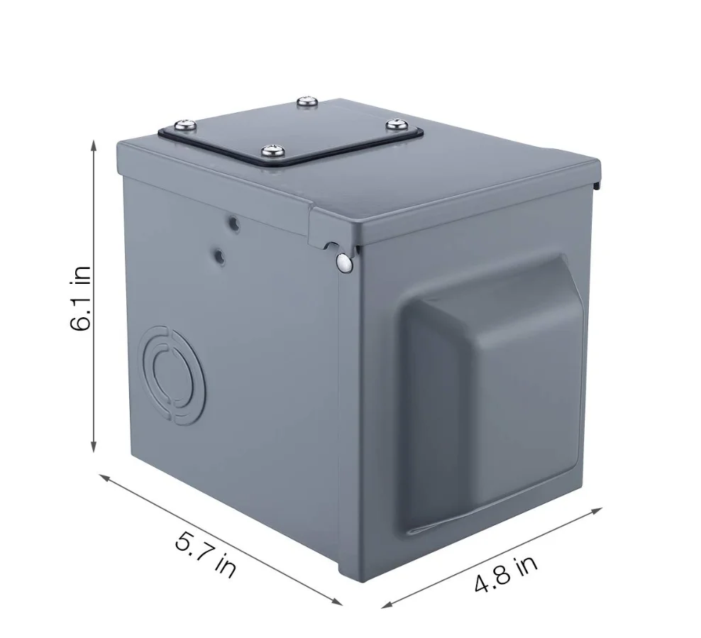 50 Amp 125/250 Volt Rv Power Outlet Box Enclosed Lockable Outdoor Nema