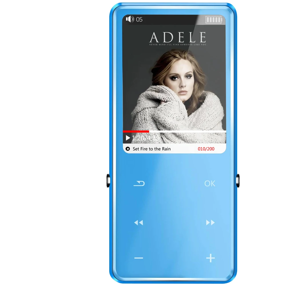 

S20 Digital audio player with 2.4D glass screen 16GB/32GB with touch button hifi BT MP4 player, Red,black,blue