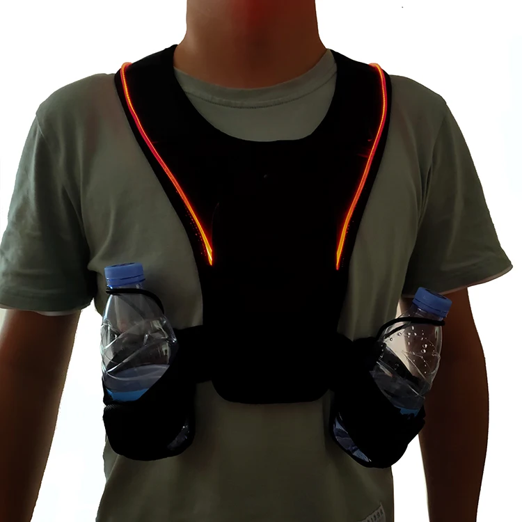 

phone holder hands free sport weighted vests for men women led reflective running chest led vest running gear lighting, Black /sliver /deep blue/sky blue