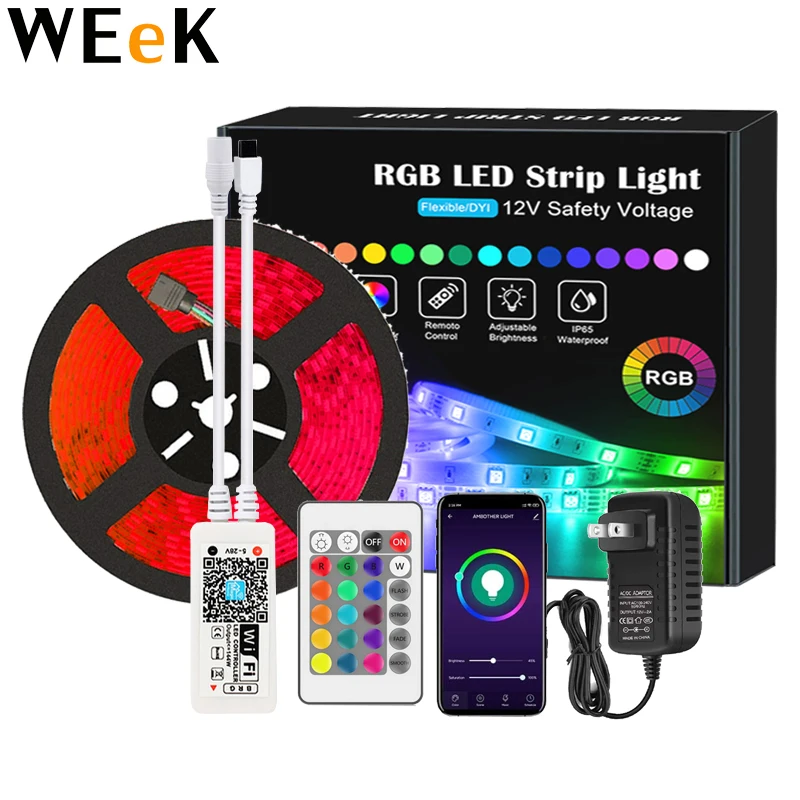 LED Strip Lights Color Changing Light Strip with Remote RGB for Bedroom Ceiling Under Cabinet work with Amazon Alexa Google Home