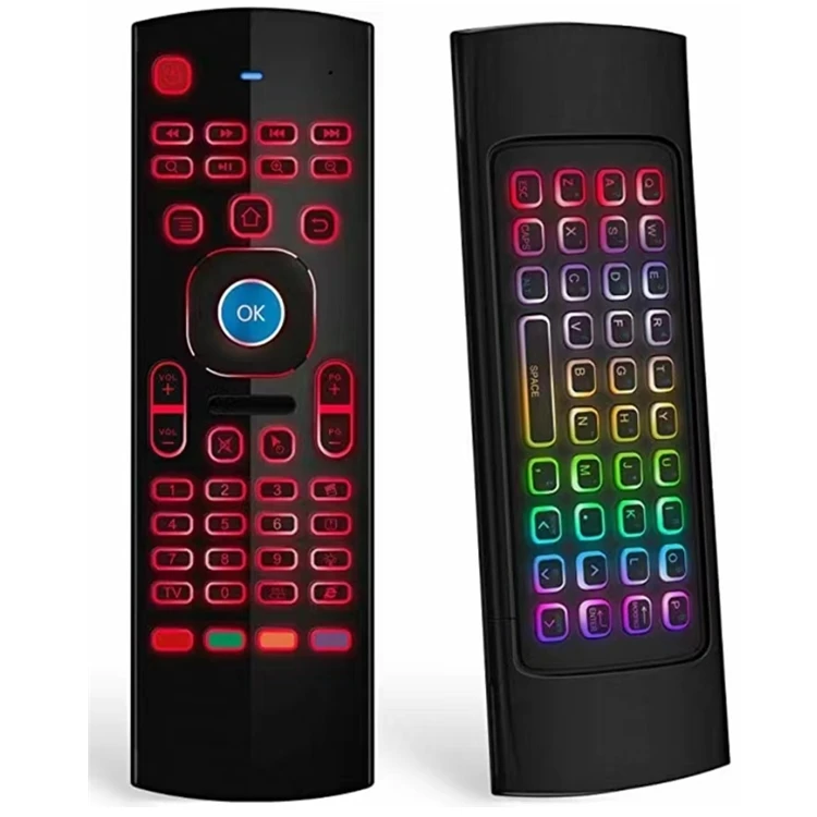 

TV Box Using 7 Colors MX3 Colorful Backlit Mini Keyboard 2.4G Wireless Fly Air Mouse Full Keyboard Universal Remote Control MX3