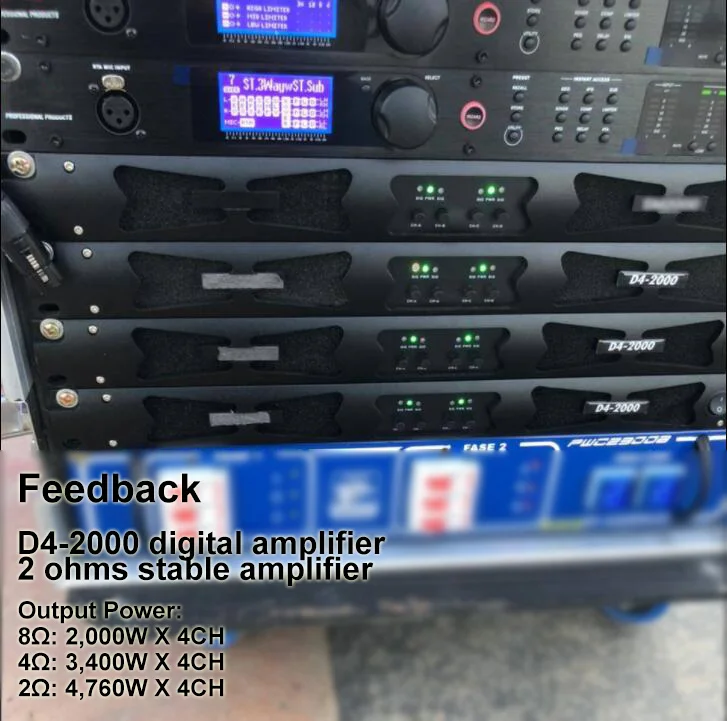 

Sinbosen stereo system amplifier D4-2000 4 channels class d amplifier audio amp power 4000 watt