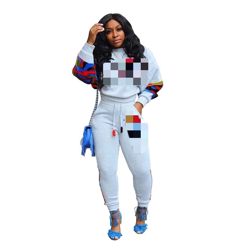 

ANL1154 Fashion Solid Top And Pants Outfits Two Piece Set Women Clothing