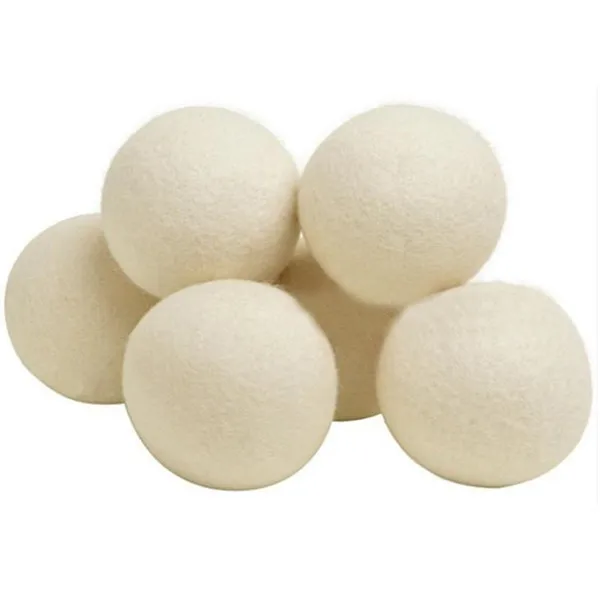 

Wholesale 6 Pack Eco Friendly Laundry New Zealand Wool Dryer Balls with Cotton Bag, Custom color