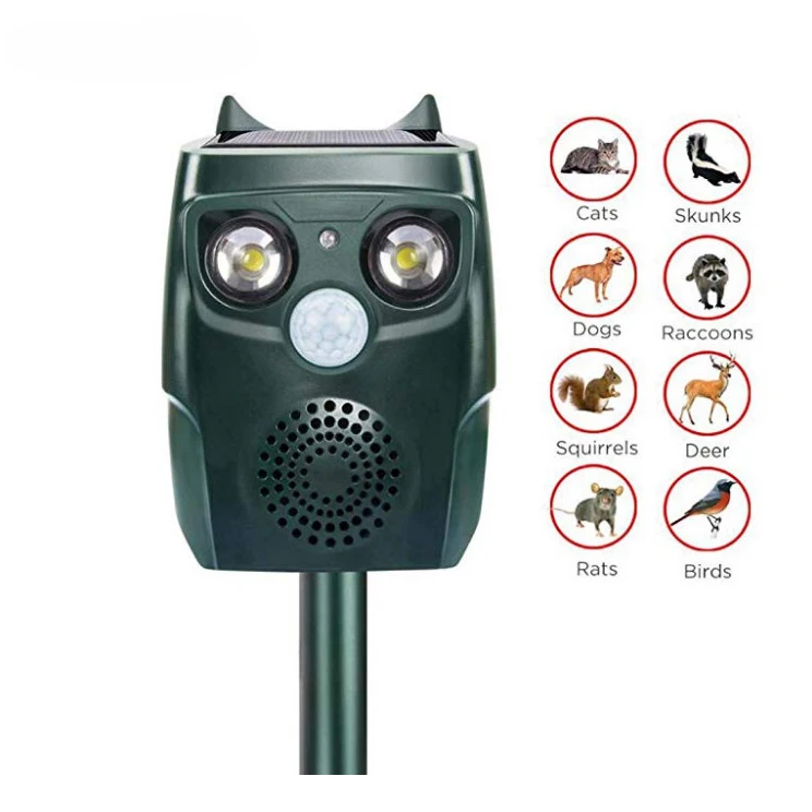 

Solar Ultrasonic Animal Repellent Solar Powered Animal Repeller, Green