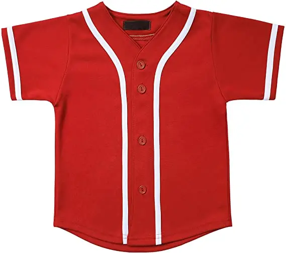

2020 new custom logo kids short sleeve throwback baseball shirt cheap team blank baseball jersey, Customized
