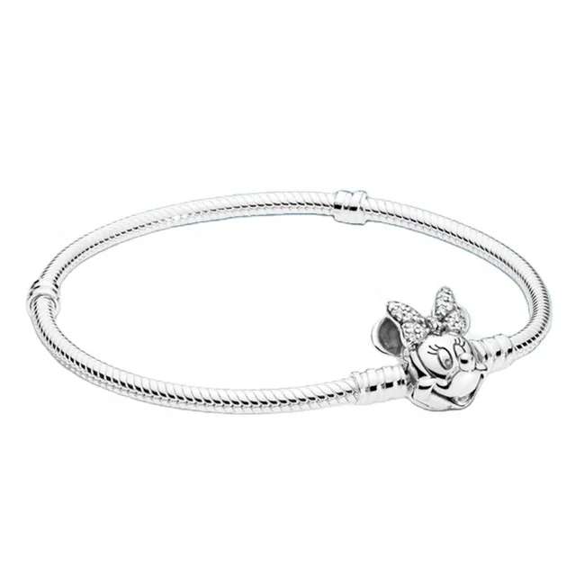 

2020 mickey mouse designer charms diy bead bracelets for women jewelry silver 925 sterling plata prata dainty Jeweler wholesale
