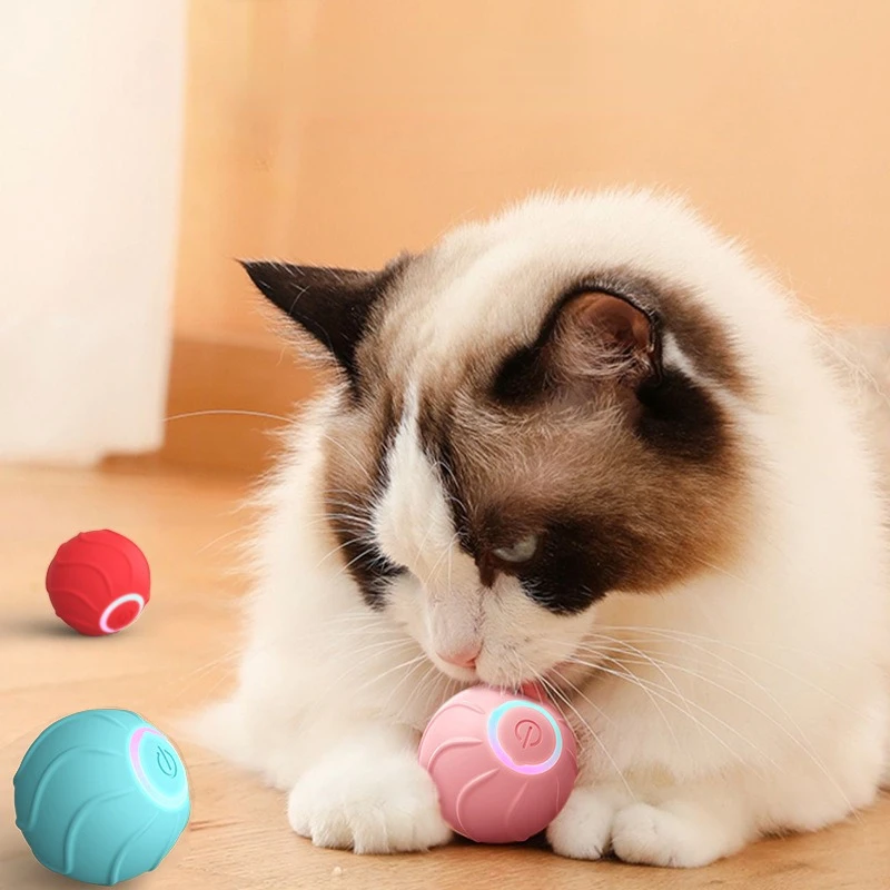 

Smart Cat Toys Rolling Ball Pet Cat Interactive Toys Automatic Bounce Ball USB Self Teasing Kittens Jump Ball Dog Training Toys