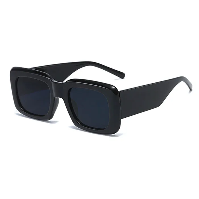 Retro Vintage 90s Sun glasses Cheap Solid Thick PC square Rectangle Men Women Fashion Trendy Sunglasses