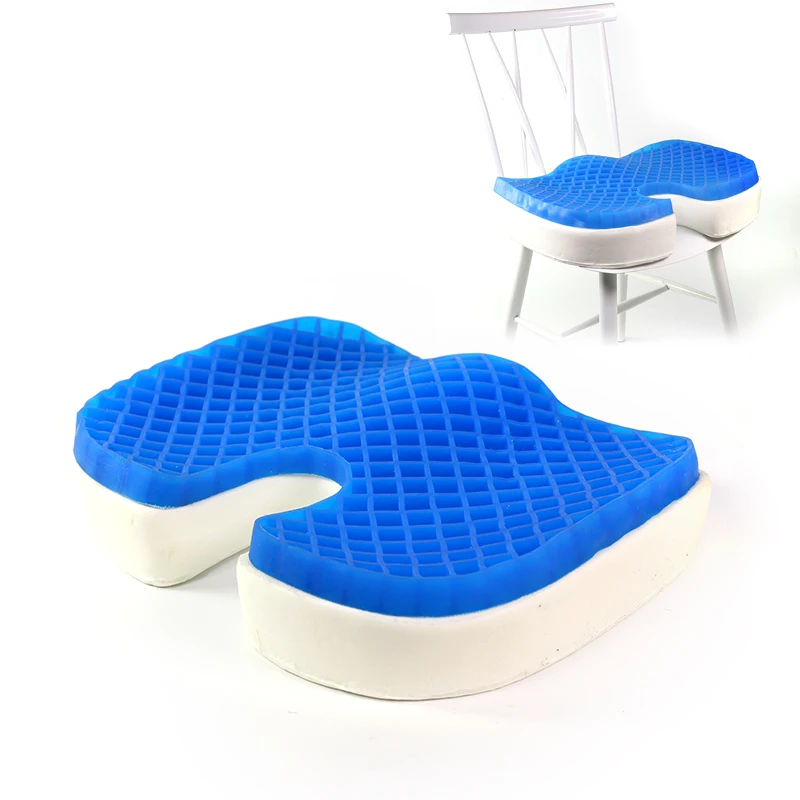 

Memory foam gel seat cushion double thick egg seat cushion with Non-Slip Cover Breathable Honeycomb/