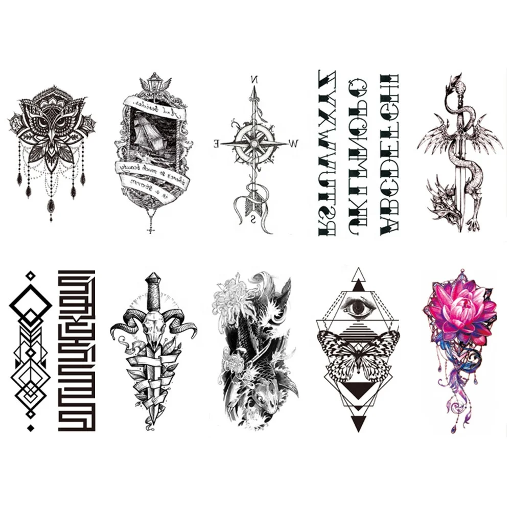 

Fast delivery in seven days flower waterproof tattoo temporary sticker, Cmyk