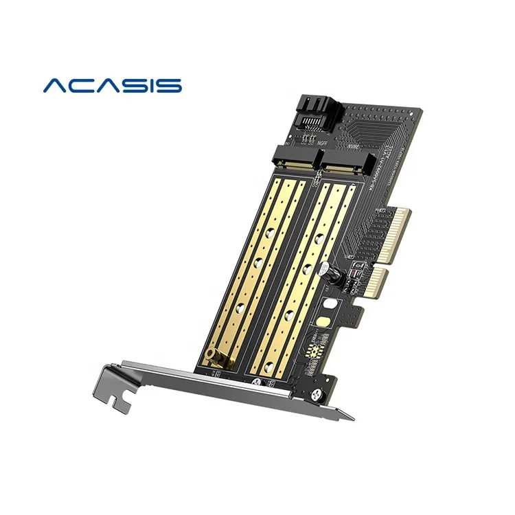 

Dual M.2 PCIE Adapter M.2 SSD NVME (m Key) and SATA (b Key) 2280 2260 2242 2230 to PCI-e 3.0 x 4 Host Controller Expansion Card