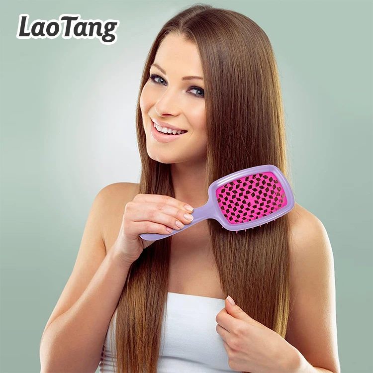 

Low MOQ Plastic Combs Shower Hair Brush Wide Tooth Comb For Women Wet Dry Fine Curly Thick And Long Hair