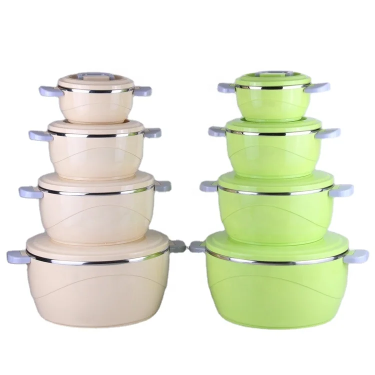 

wholesale African large capacity household 4 Pcs 0.8L 2L 3.5L 6.5L Thermal Insulated Hot Pot Food Container Warmer Set