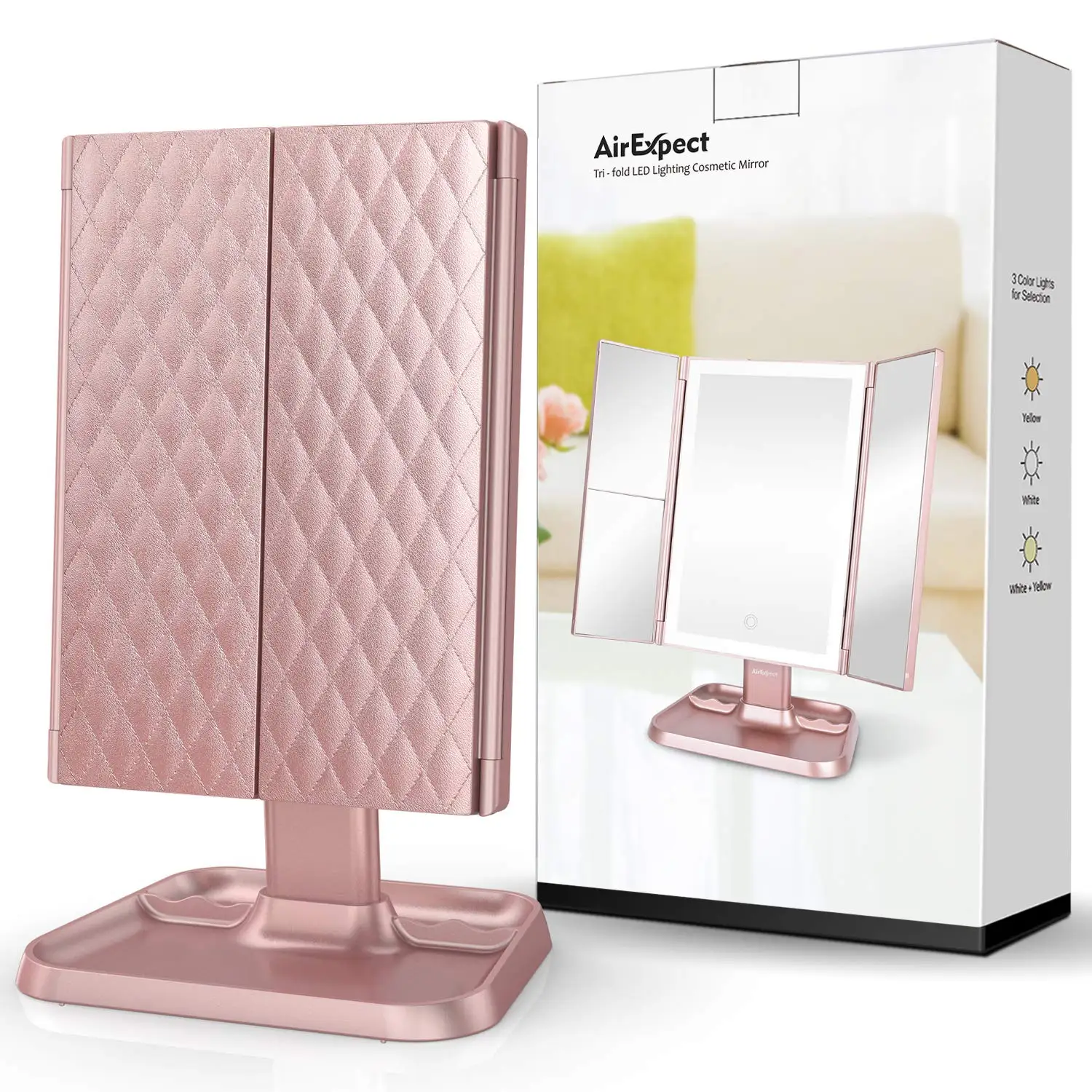 

Vanity Light Smart Touch Screen Lighted LED Makeup Mirror Table Vanity Mirror Led Makeup Mirror With Light