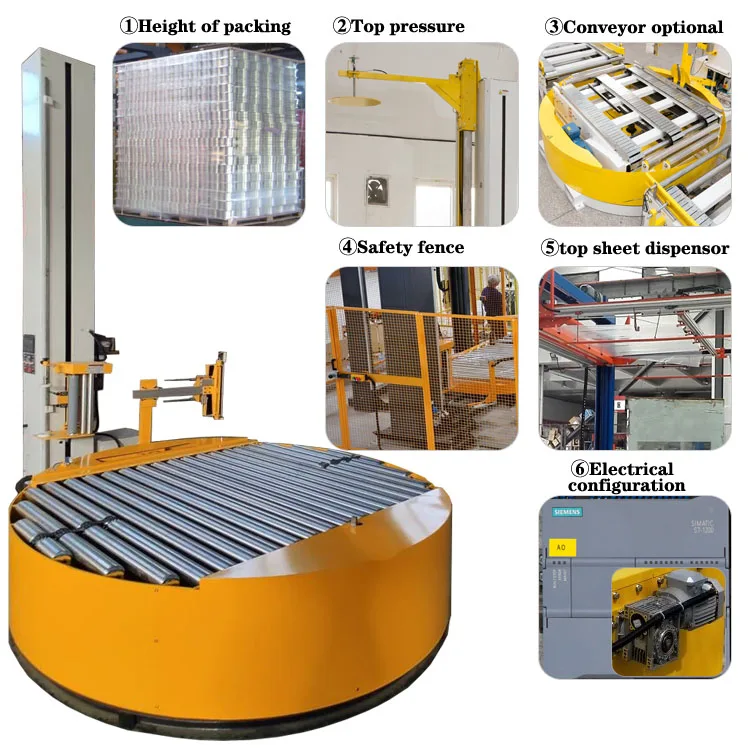 Conveyor Type Fully Automatic Packing Pallet Wrap Stretch Wrapper With