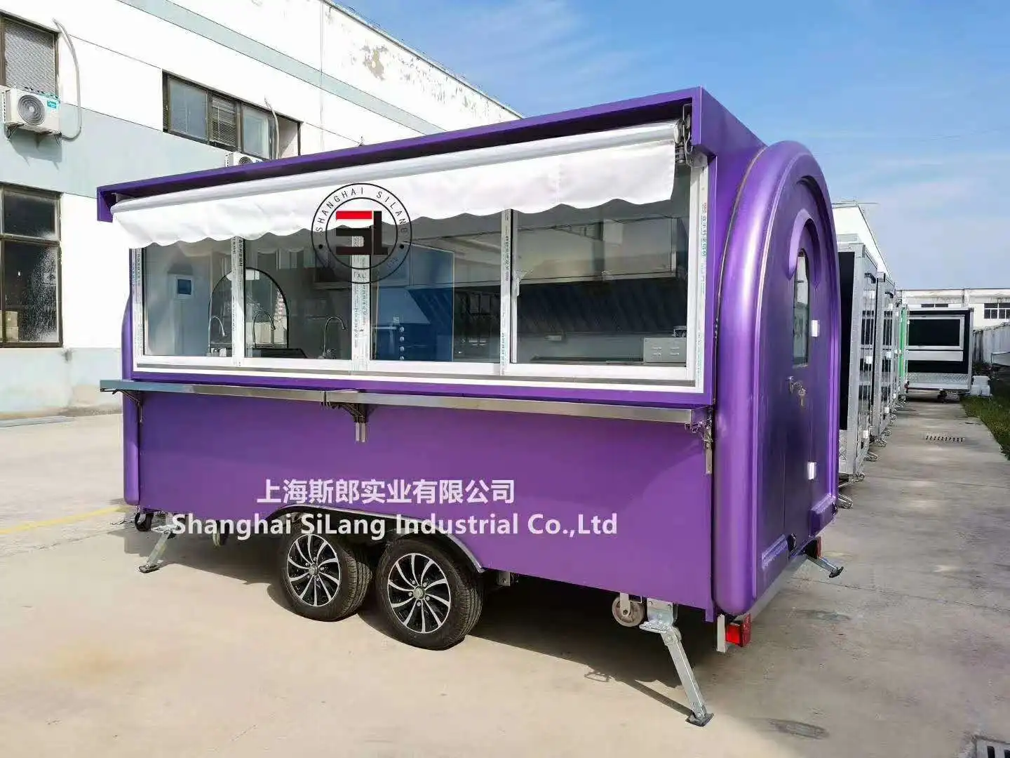 Purple customized high quality hot sale food trailer/ waffle pizza ice cream machine pizza hot dog camper food truck food cart details