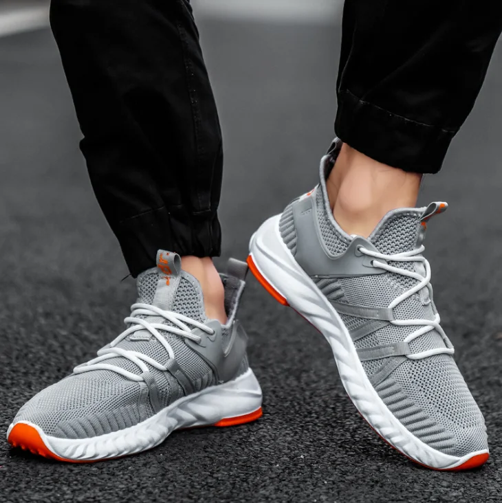 

Wholesale fast delivery comfort breathable flying knitted men's casual sports running outdoor walking summer shoes