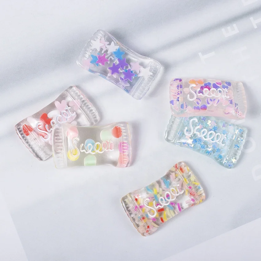 

DIY Cute Candy Resin Charms Pendant lucency Candy Charms gradient For Woman Girl Jewelry Necklace Earrings Decor Accessory, Picture