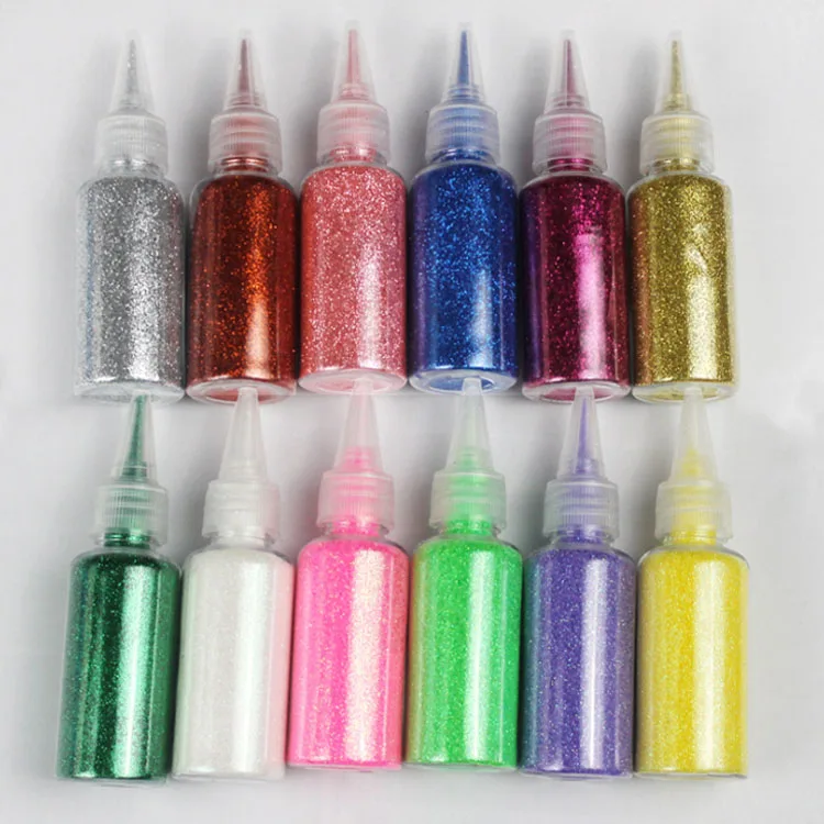 

Hot selling makeup high pigment powder nail shimmer glitter powder, 18 colors