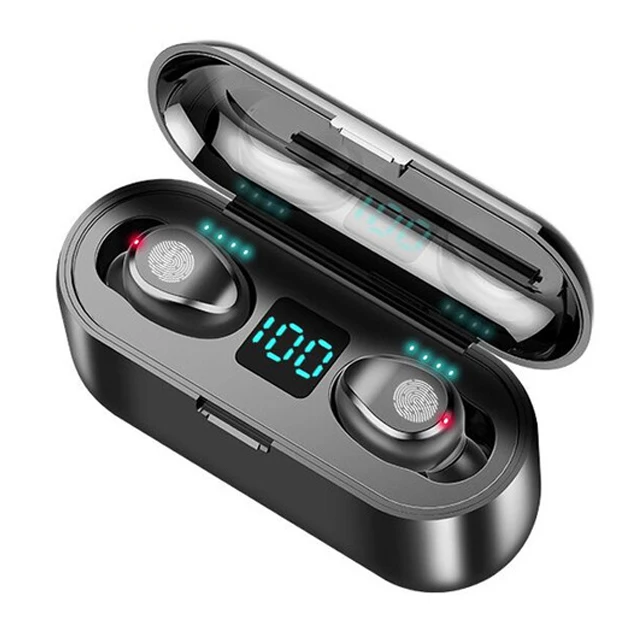 

F9 LED Retractable TWS Earphones Wireless Waterproof Earbuds