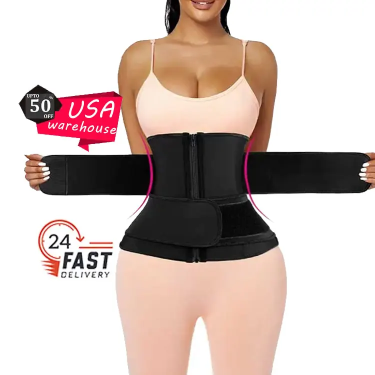 

Wholesale Best Double Belts Private Label Custom Logo Latex Waist Trainer Slimming Belt Corset Steel Boned Waist Trainer