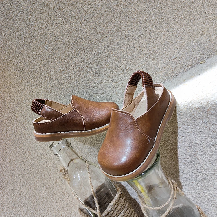 

Wholesale stylish elegant flat girl leather princess shoes