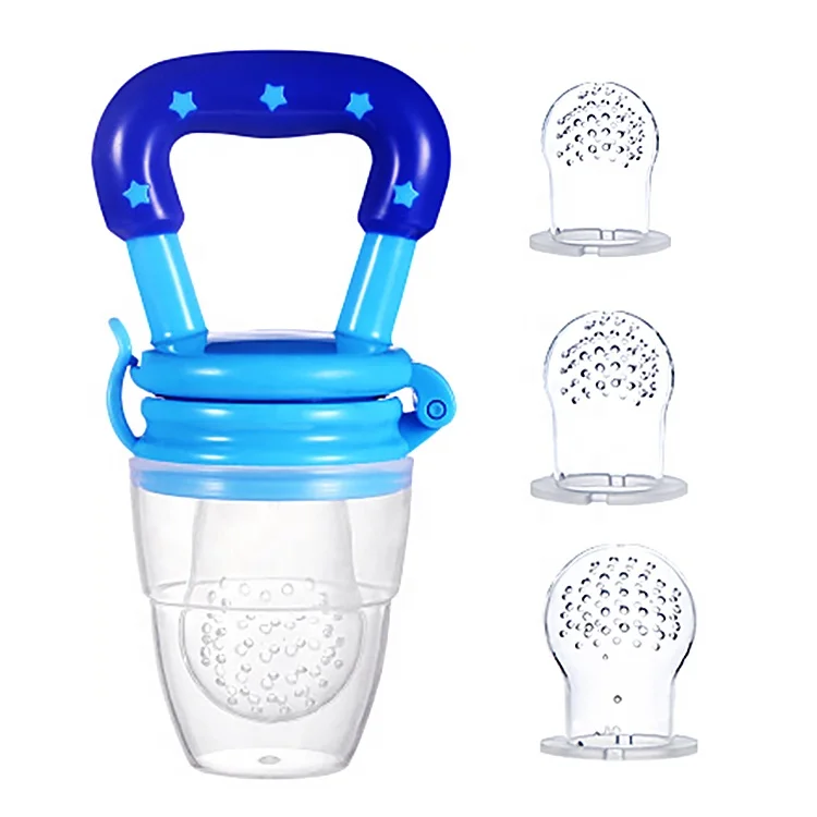 

Portable On-The-Go Silicone Baby Food Fruit Feeder Pacifier with 3 mesh S M L size