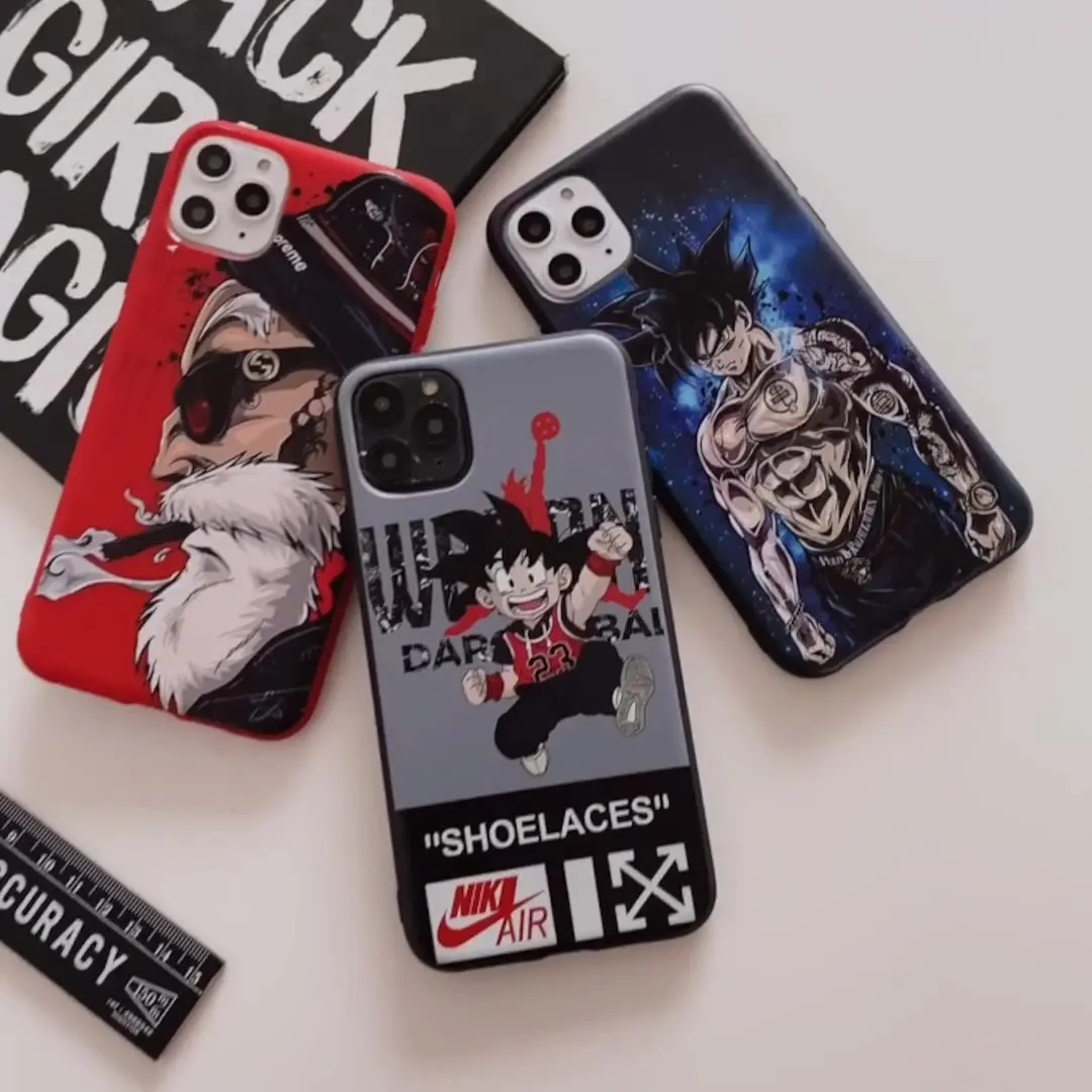 

7 Dragon Ball Luxury brand cellphone tpu anime phone case for iPhone 11 12 Pro max case TPU high quality mobile phone case