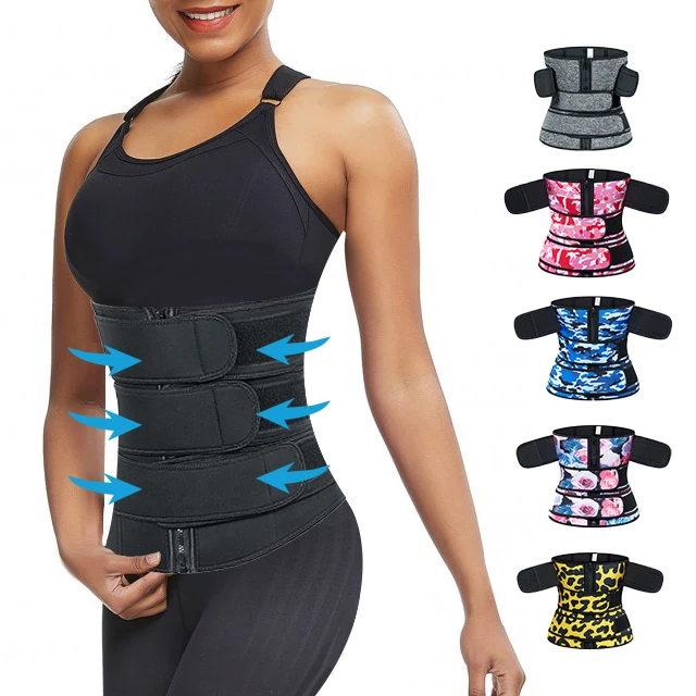 

3 double belt waist trainer thigh shaper neoprene Bodysuit Tummy Control Corset for women, Black nude/grey /rose