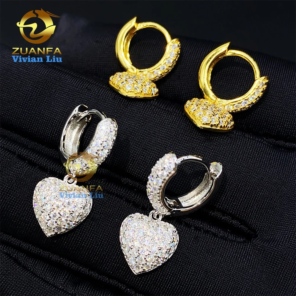 

Fashion jewelry luxury diamond women jewelry sterling silver wholesale price vvs moissanite earrings