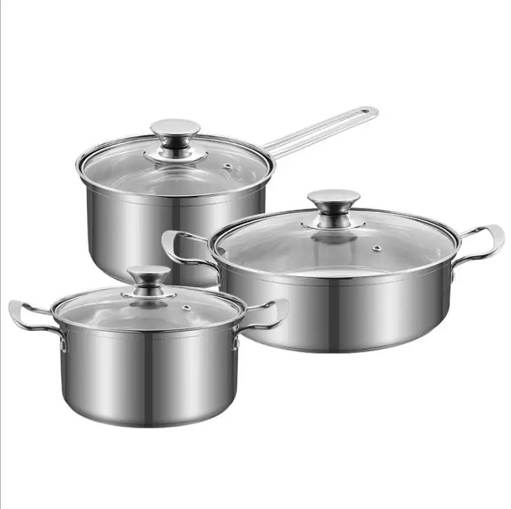 

6pcs Stainless Steel Cookware Cheap Price Casserole Set Hot Pot Cooking Pot Set with Induction Bottom