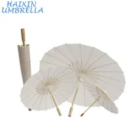 

Handmade Japanese White Paper Umbrella Chinese Cheap Bamboo Parasol for wedding Hanging Umbrella Decorations