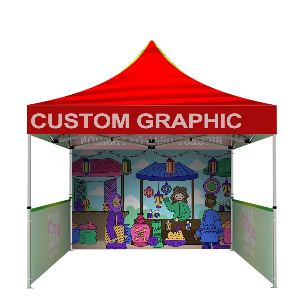 

Custom Printed Trade Show Advertising Folding Black Alliminum Canopy Tent 10x10 For Sale, Customized color