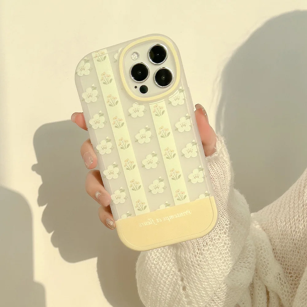 

Lovely Yellow Flower Mobile Cell Phone Covers For iphone11 12 13 Pro Max Phone Case For Girls, Transparent