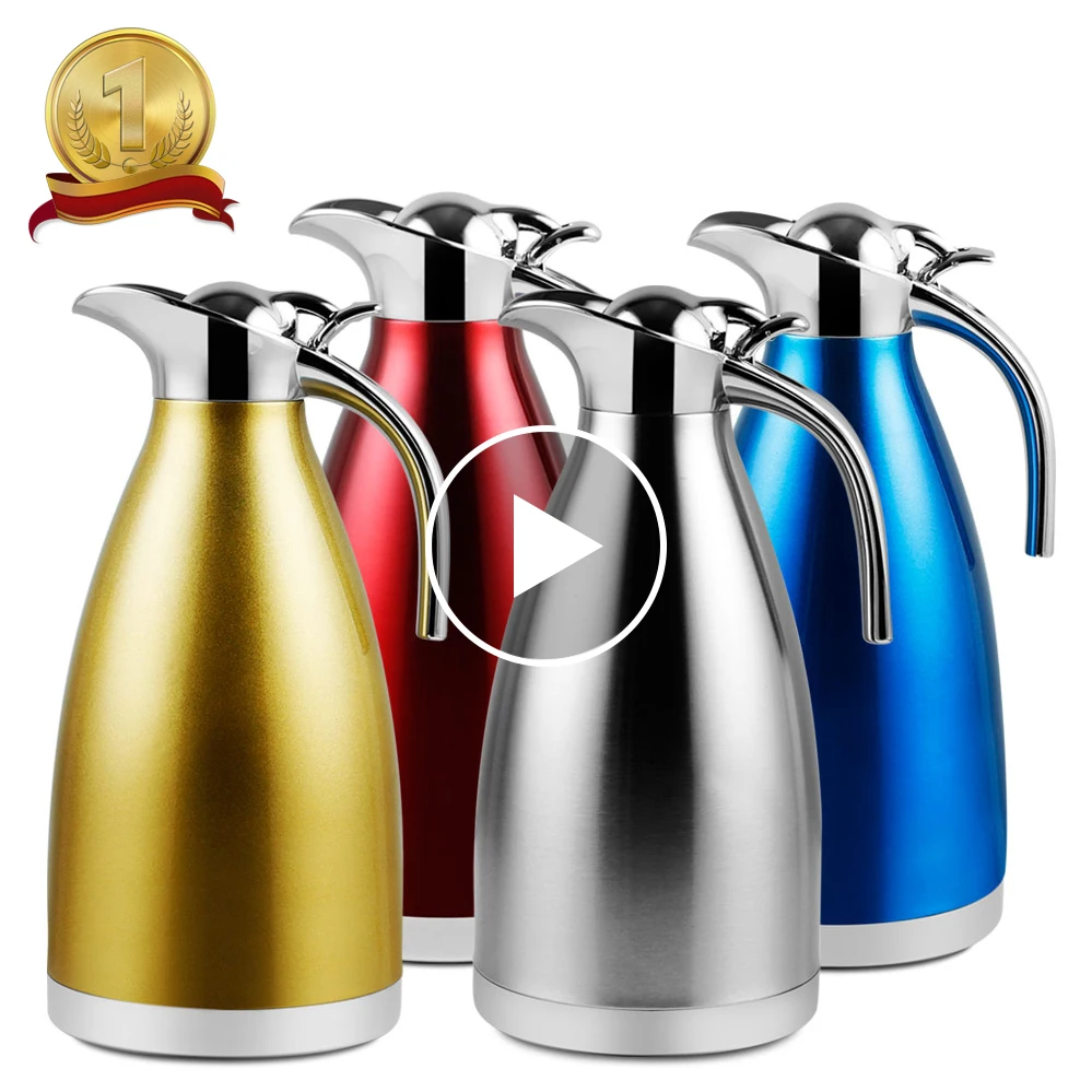 

Stainless Steel Thermal Coffee Carafe Vacuum Insulation Thermos Tea Coffee Pot with Press Button