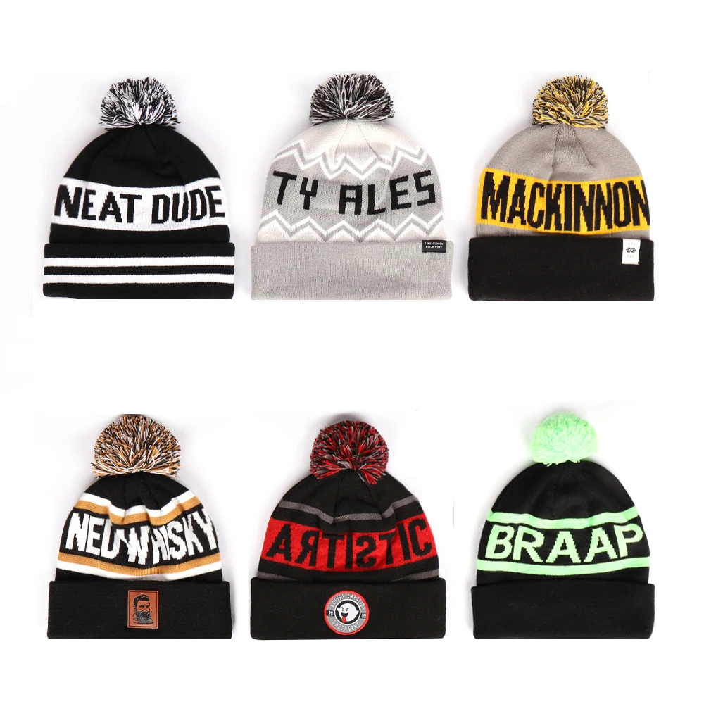 
High quality wholesale custom winter hats toque skull cap beanie cap custom embroidered knit beanie hats 