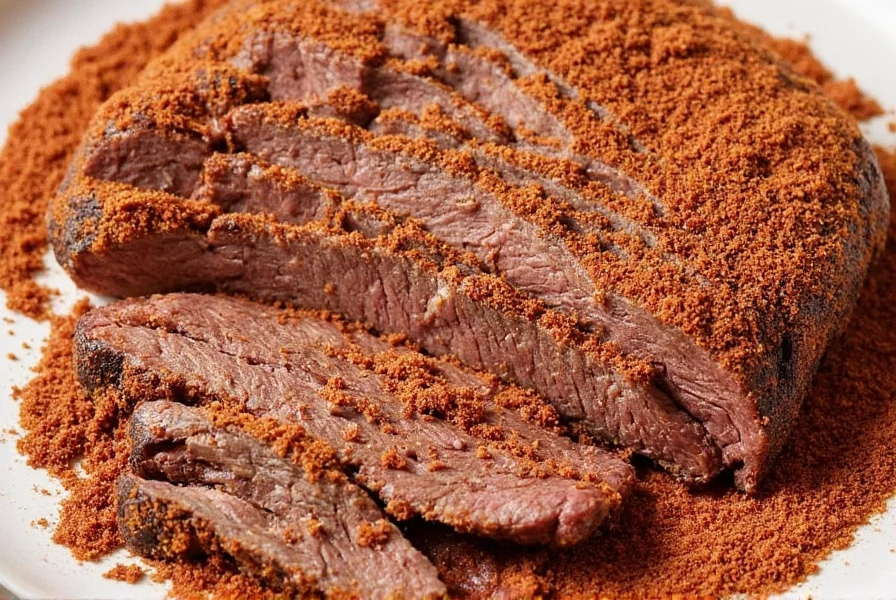 Platter of sliced smoked brisket with side dishes