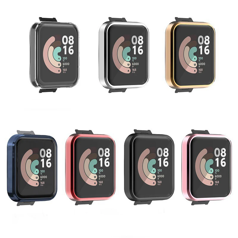 

Plating case for xiaomi watch lite band tpu protective watch cover case for redmi watch lite, 7 colors