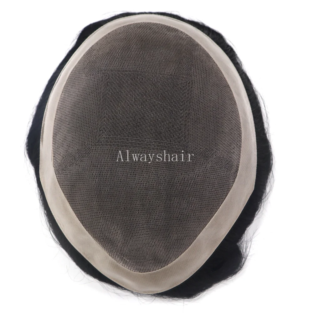 

Durable Fine Mono Around Poly Coat Men's Hair Replacement System 7x9 7x10 8x10 8x11 9x11 Toupee