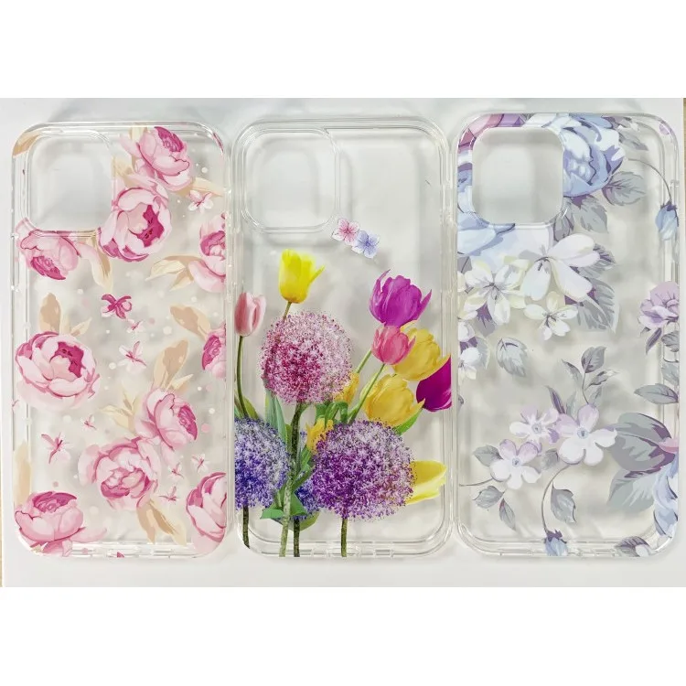 

For iPhone 12 pro Case Luxury Laser Botany Flower Soft TPU IMD Bumper Protective Case For iPhone 12 Pro, Muti