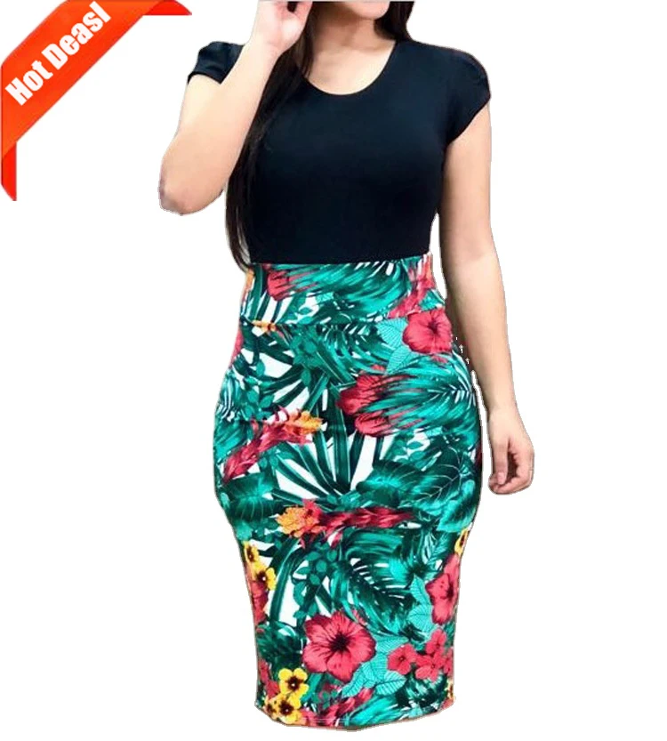 

Wholesale High Quality New Arrivals 2021 Hot Sexy Fashion Trending Dress Midi Modest Floral Bohemian Printing Summer Dresses