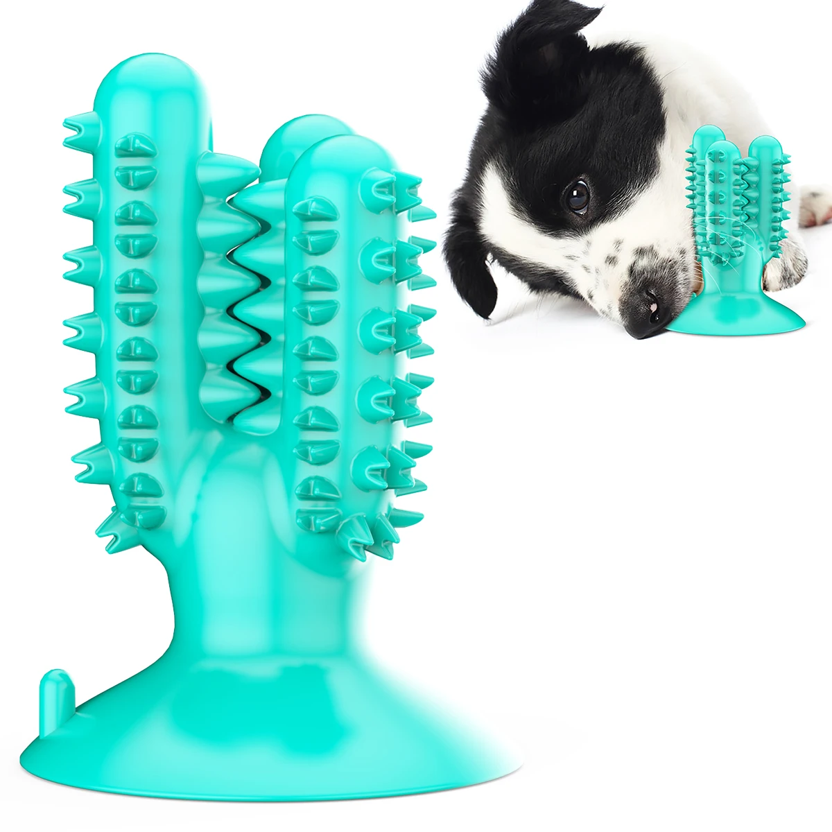 

Best Selling Cactus Profile Toothbrush Funny Rubber Interactive Chew Pet Dog Toys