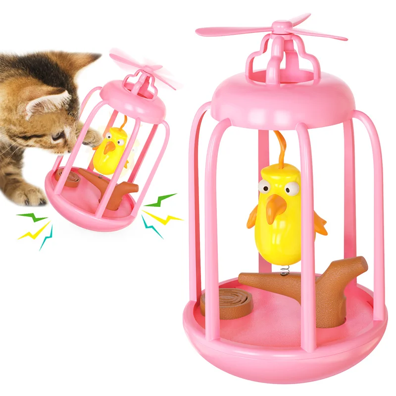 

Funny Cat Bird Toy Birdcage Cat Tumbler Toy Squeaky Motion-activated Cat Toys, Picture showed