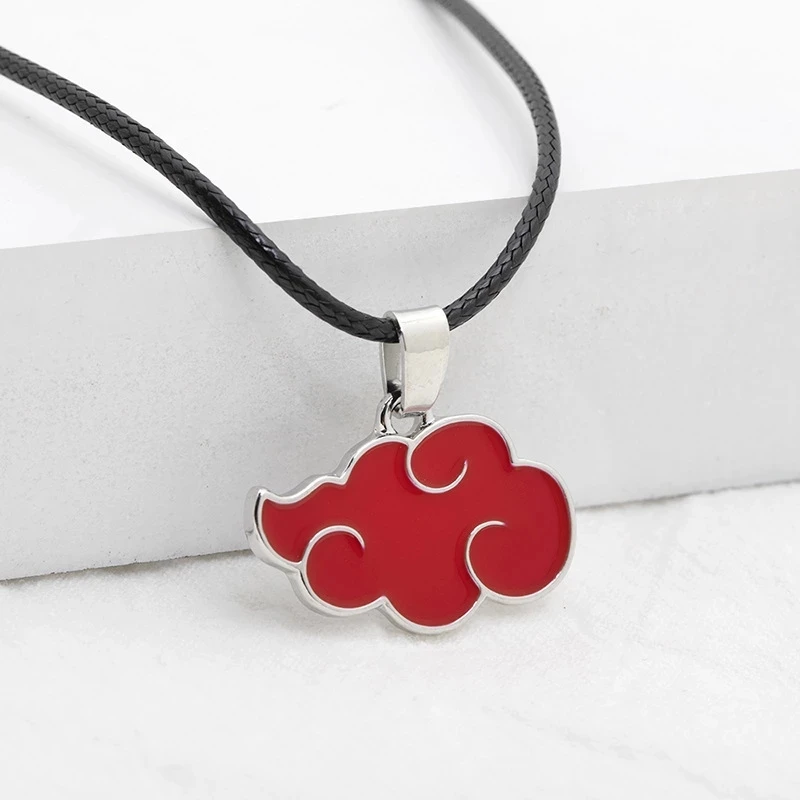 

2021 Japanese Anime Cosplay Akatsuki Organization Pendant Necklace Metal Red Cloud Sign Necklace for Women Men, Picture shown