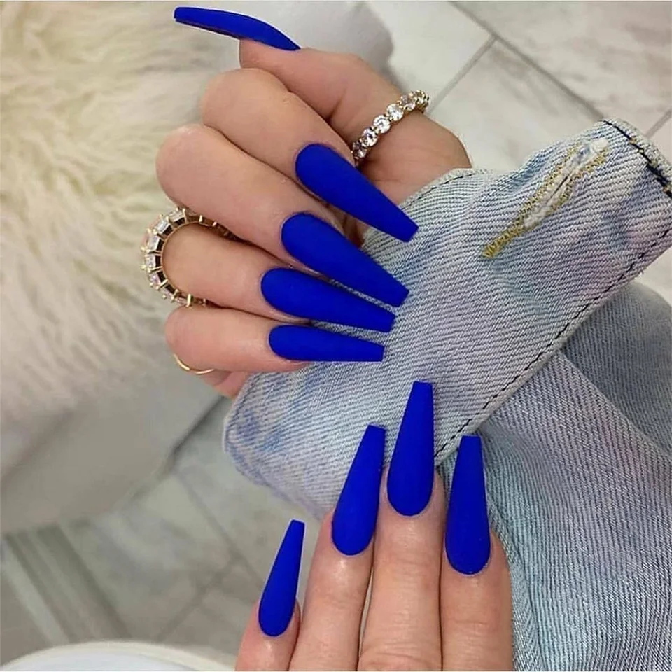 

24 pcs colorful and Long Ballerina Nails Fake nails Press on nails Glue
