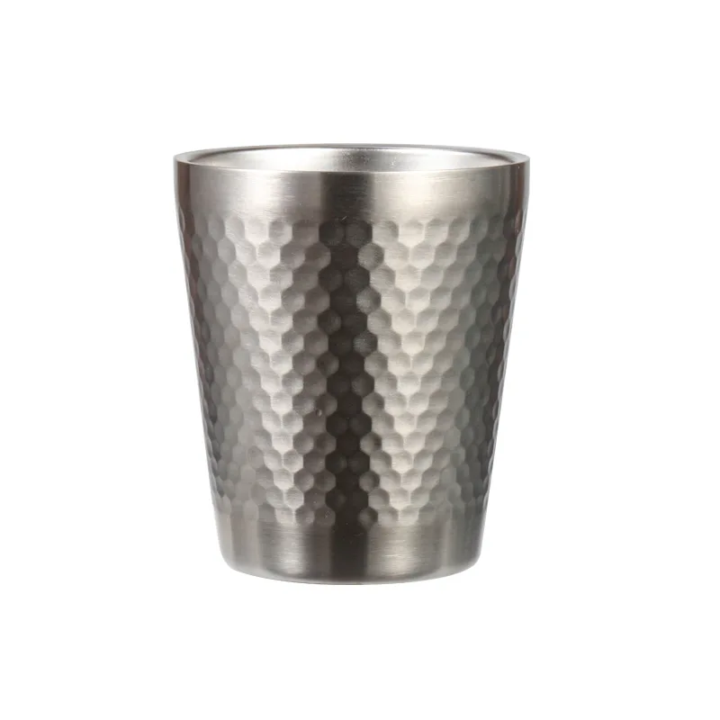 

Hammered Shatterproof Double Layered Stainless Steel Cocktail Beer Cold Drinking Cups