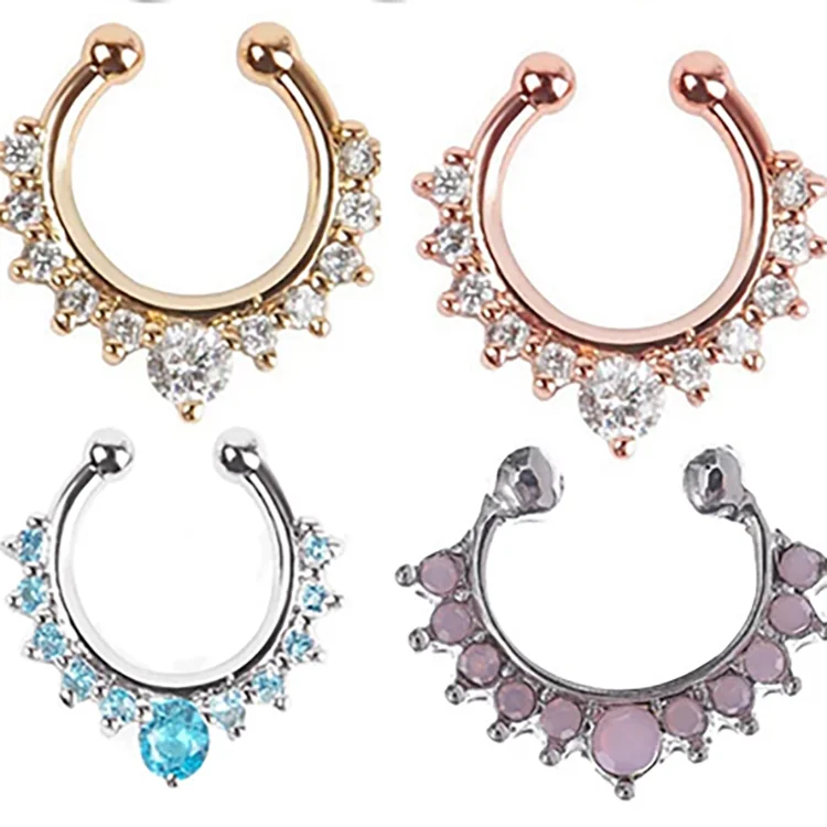 

Fake Septum Piercing Nose Ring Hoop nose Body Clip Rings non Body Jewelry Non-Pierced For Women/Men