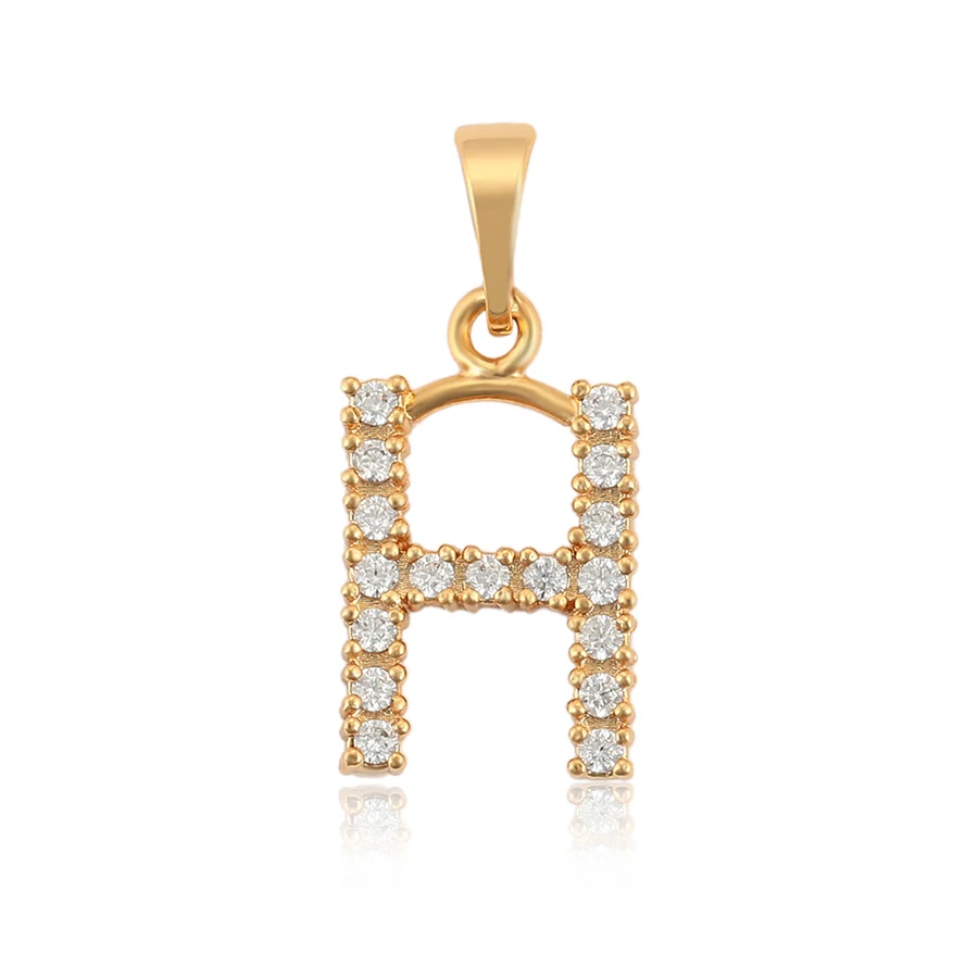 

36049 Xuping high quality the entire new zircon alphabet H letter pendant without necklace jewelry, White