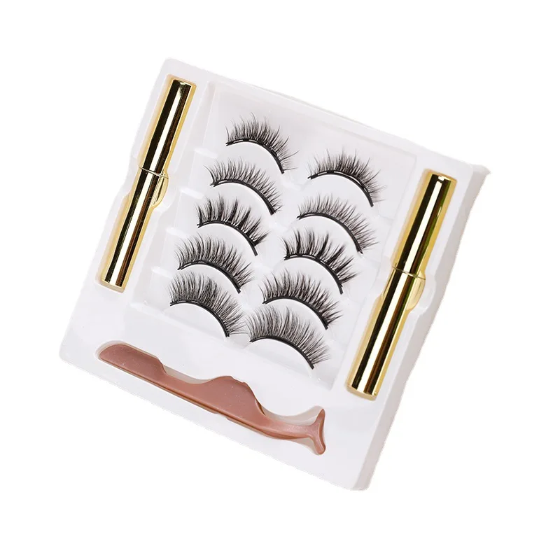 

no glue magnetic lashes eyelashes with magnetic liquid eyeliner pen mink magnetic eyelash set kit